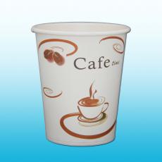 嘉盈轩CAFE图案印花一次性纸杯子8A260G纸杯进口品质厂家直销杯